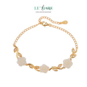 Vòng tay ngọc bích nữ Florabéa – Khi Hoa Lá Và Ngọc Bích Cùng Thì Thầm Trên Cổ Tay BNVT18 Le'mare Jewelry LMJ