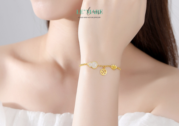 Vòng tay ngọc bích nữ Ngọc Phúc Tài – Vòng tay ngọc bích nữ mang tài lộc và phúc khí vẹn tròn BNVT20 - Ảnh 5