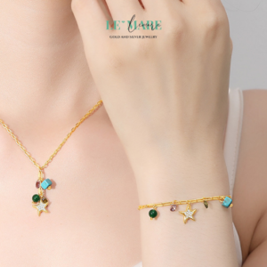 Vòng tay bạc nữ Khóa Tâm Giao BNVT21 Le'mare Jewelry LMJ