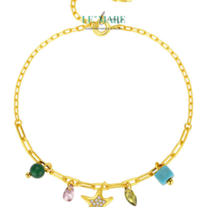 Vòng tay bạc nữ Khóa Tâm Giao BNVT21 Le'mare Jewelry LMJ