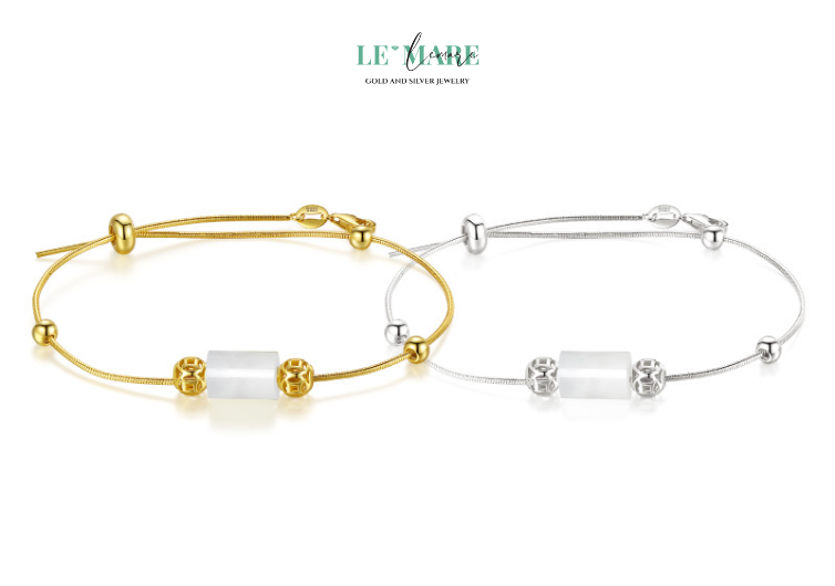 Vòng Tay Ngọc Bích Nữ "Bảo Ngọc" BNVT26 Le'mare Jewelry LMJ