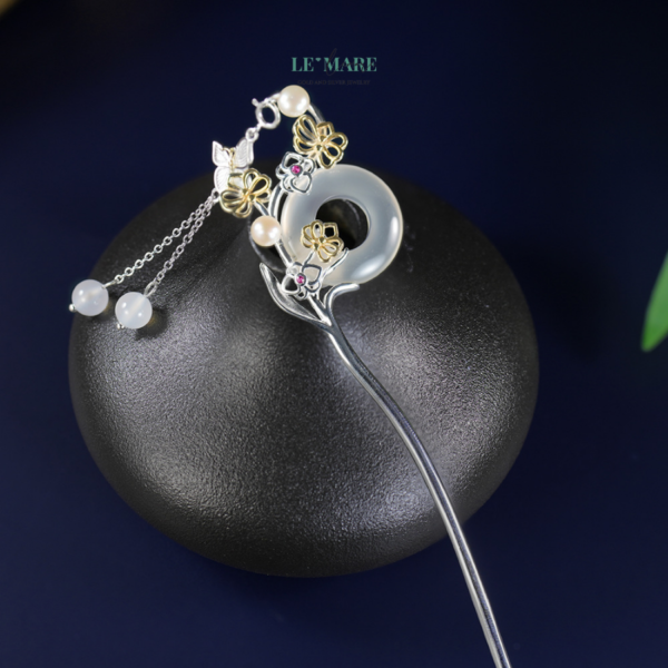 Trâm Cài Tóc Ngọc Hòa Điền Đồng Điếu Mặt Hồ Mùa Xuân BNTC34 - Ảnh 4