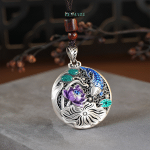Dây chuyền bạc nữ Liên Ngư – Dấu ấn của hồ sen và vũ điệu cá chép BNDC83 Le'mare Jewelry LMJ