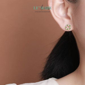 Khuyên tai bạc nữ BNKT25 Le'mare Jewelry LMJ