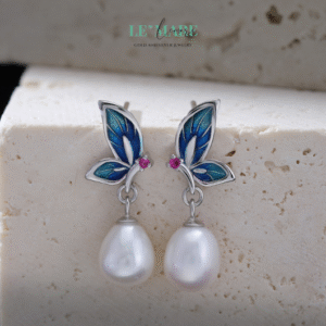 Khuyên tai bạc nữ BNKT63 Le'mare Jewelry LMJ