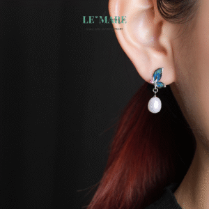 Khuyên tai bạc nữ BNKT63 Le'mare Jewelry LMJ