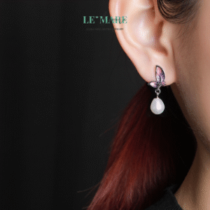 Khuyên tai bạc nữ BNKT63 Le'mare Jewelry LMJ
