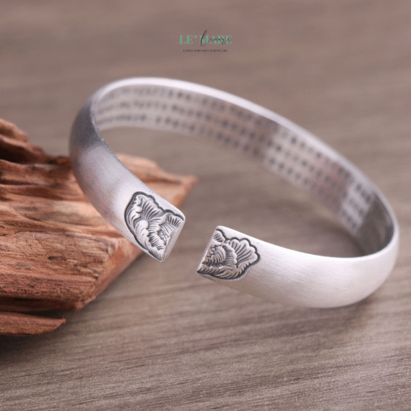 Vòng Tay Bạc Nữ Sen Thủy BNVT47 - Ảnh 2