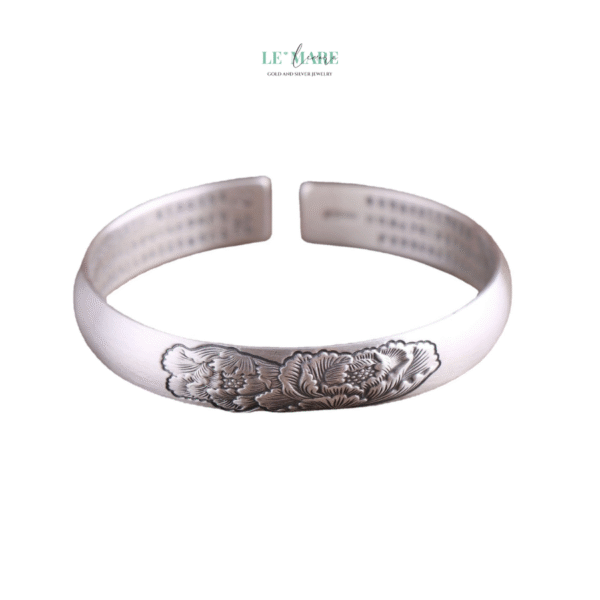 Vòng Tay Bạc Nữ Sen Thủy BNVT47 - Ảnh 5