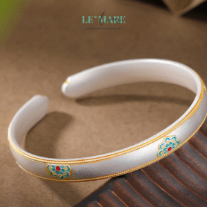 Ngân Tịnh Hoa – Vòng Tay Bạc Nữ Mang Hơi Thở Sen Thanh Khiết BNVT01 Le'mare Jewelry LMJ