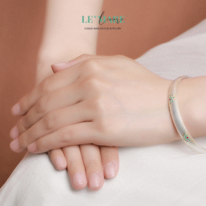 Ngân Tịnh Hoa – Vòng Tay Bạc Nữ Mang Hơi Thở Sen Thanh Khiết BNVT01 Le'mare Jewelry LMJ