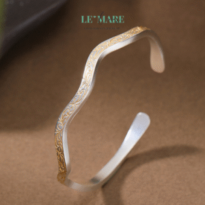 Nguyệt Kim – Vòng Tay Bạc Nữ Nhẹ Tựa Ánh Trăng, Sáng Như Sắc Vàng BNVT09 Le'mare Jewelry LMJ