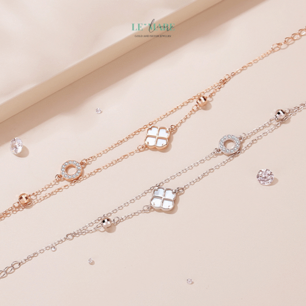 Vòng tay   bạc nữ Lucky Clover BNVT35