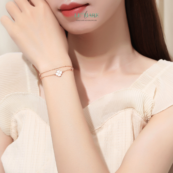Vòng tay   bạc nữ Lucky Clover BNVT35 - Ảnh 2