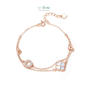 Vòng tay bạc nữ Lucky Clover BNVT35 Le'mare Jewelry LMJ