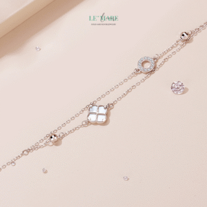 Vòng tay bạc nữ Lucky Clover BNVT35 Le'mare Jewelry LMJ
