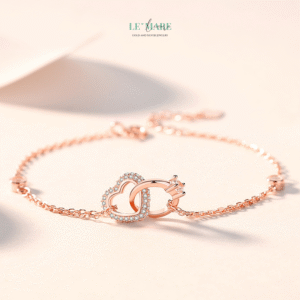 Vòng Tay Bạc Nữ Tâm Diệu BNVT41 Le'mare Jewelry LMJ