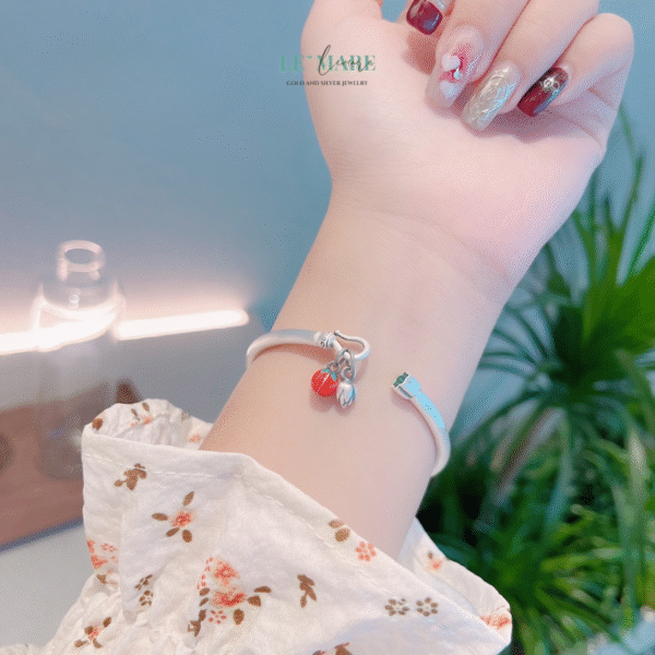 Vòng Tay Bạc Nữ Phúc Hồng – Thanh Sắc Của May Mắn và Tình Yêu BNVT48 - Ảnh 2