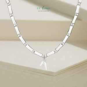 Vòng tay bạc ngọc bích Trúc Lâm Diệp BNVT62 Le'mare Jewelry LMJ