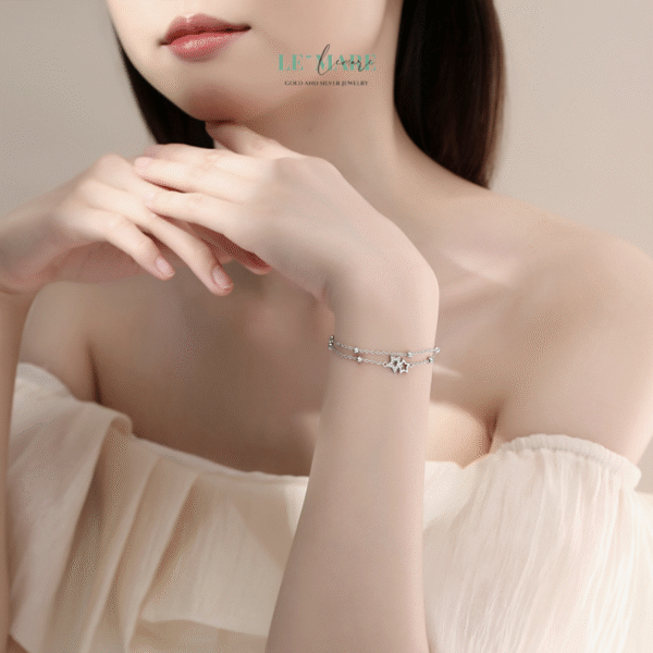 Lắc tay bạc nữ Song Tinh BNVT65 - Ảnh 2