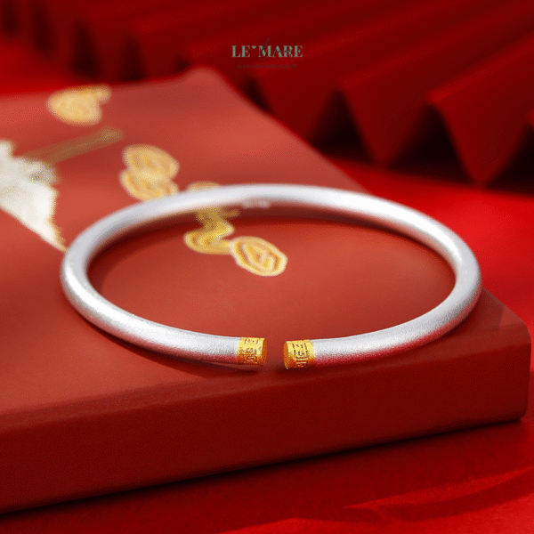 Vòng Tay Bạc Nữ Lưỡng Kim Ngân BNVT77