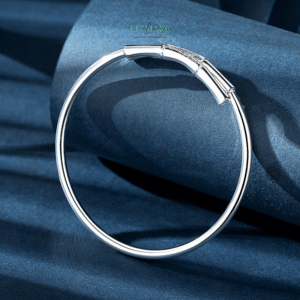 Vòng Tay Bạc Nữ Lam Nguyệt BNVT82 Le'mare Jewelry LMJ
