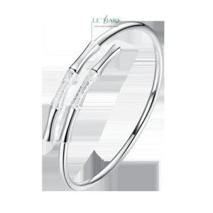Vòng Tay Bạc Nữ Lam Nguyệt BNVT82 Le'mare Jewelry LMJ