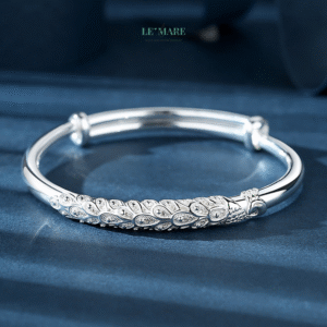 Vòng tay bạc nữ Bạch Vân Tâm Nguyệt BNVT83 Le'mare Jewelry LMJ