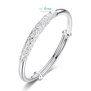 Vòng tay bạc nữ Bạch Vân Tâm Nguyệt BNVT83 Le'mare Jewelry LMJ