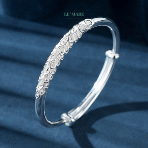 Vòng tay bạc nữ Bạch Vân Tâm Nguyệt BNVT83 Le'mare Jewelry LMJ