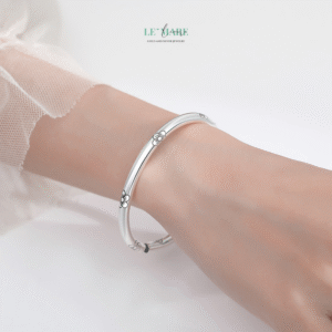 Vòng Tay Bạc Nữ Huyền Thủy Tâm Giao – Dòng Chảy Của Nữ Tính Và Kết Nối Tâm Hồn BNVT90 Le'mare Jewelry LMJ