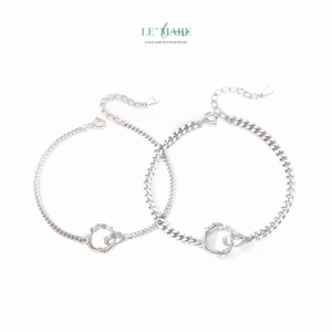 Vòng tay bạc đôi Đan Quang BNVT64 Le'mare Jewelry LMJ