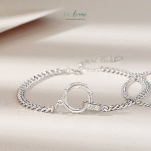 Vòng tay bạc đôi Đan Quang BNVT64 Le'mare Jewelry LMJ