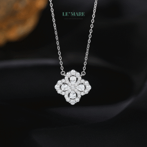 Dây chuyền bạc nữ Phúc Diệp – Hoa bốn cánh, gói trọn điều lành BNDC95 Le'mare Jewelry LMJ