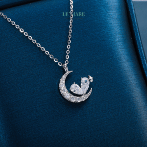 Dây chuyền bạc nữ Nguyệt Điệp – Dấu mộng dịu dàng dưới vầng trăng BNDC97 Le'mare Jewelry LMJ