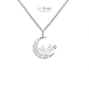 Dây chuyền bạc nữ Nguyệt Điệp – Dấu mộng dịu dàng dưới vầng trăng BNDC97 Le'mare Jewelry LMJ