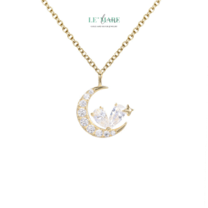 Dây chuyền bạc nữ Nguyệt Điệp – Dấu mộng dịu dàng dưới vầng trăng BNDC97 Le'mare Jewelry LMJ