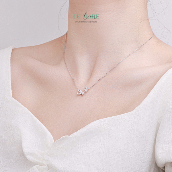 Dây chuyền bạc nữ Song Điệp – Khi hai cánh mộng cùng bay BNDC98 - Ảnh 2