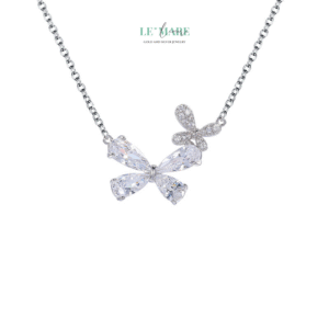 Dây chuyền bạc nữ Song Điệp – Khi hai cánh mộng cùng bay BNDC98 Le'mare Jewelry LMJ