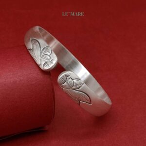 Liên Tâm Ngân Sắc – Vòng Tay Bạc Nữ Gửi Gắm Sự Thanh Khiết Từ Đài Sen BNVT33 Le'mare Jewelry LMJ