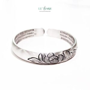 Liên Tâm Ngân Sắc – Vòng Tay Bạc Nữ Gửi Gắm Sự Thanh Khiết Từ Đài Sen BNVT33 Le'mare Jewelry LMJ