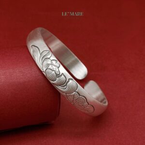 Liên Tâm Ngân Sắc – Vòng Tay Bạc Nữ Gửi Gắm Sự Thanh Khiết Từ Đài Sen BNVT33 Le'mare Jewelry LMJ