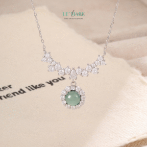 Dây chuyền ngọc bích nữ Dương Hoa – Hoa của mặt trời, sắc ngọc của người thương BNDC96 Le'mare Jewelry LMJ