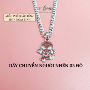 Bộ Lắc Bạc, Dây Chuyền Bạc Spider Man Dành Cho Trẻ Em Từ 0-10 Tuổi Le'mare Jewelry LMJ