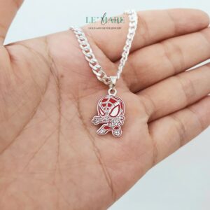 Bộ Lắc Bạc, Dây Chuyền Bạc Spider Man Dành Cho Trẻ Em Từ 0-10 Tuổi