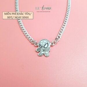 Dây Chuyền Bạc Spider Man Dành Cho Trẻ Em Từ 0-10 Tuổi SPM01 LMJ