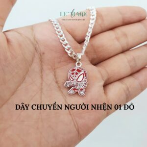 Bộ Lắc Bạc, Dây Chuyền Bạc Spider Man Dành Cho Trẻ Em Từ 0-10 Tuổi Le'mare Jewelry LMJ