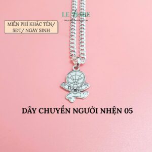 Bộ Lắc Bạc, Dây Chuyền Bạc Spider Man Dành Cho Trẻ Em Từ 0-10 Tuổi Le'mare Jewelry LMJ