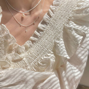 Dây chuyền tua rua hình giọt nước bạc s925 thời trang dành cho nữ, kiểu dáng sang trọng, đính kim cương lấp lánh. Dây chuyền tua rua hình giọt nước bạc s925 thời trang dành cho nữ, kiểu dáng sang trọng, đính kim cương lấp lánh. Le'mare Jewelry LMJ