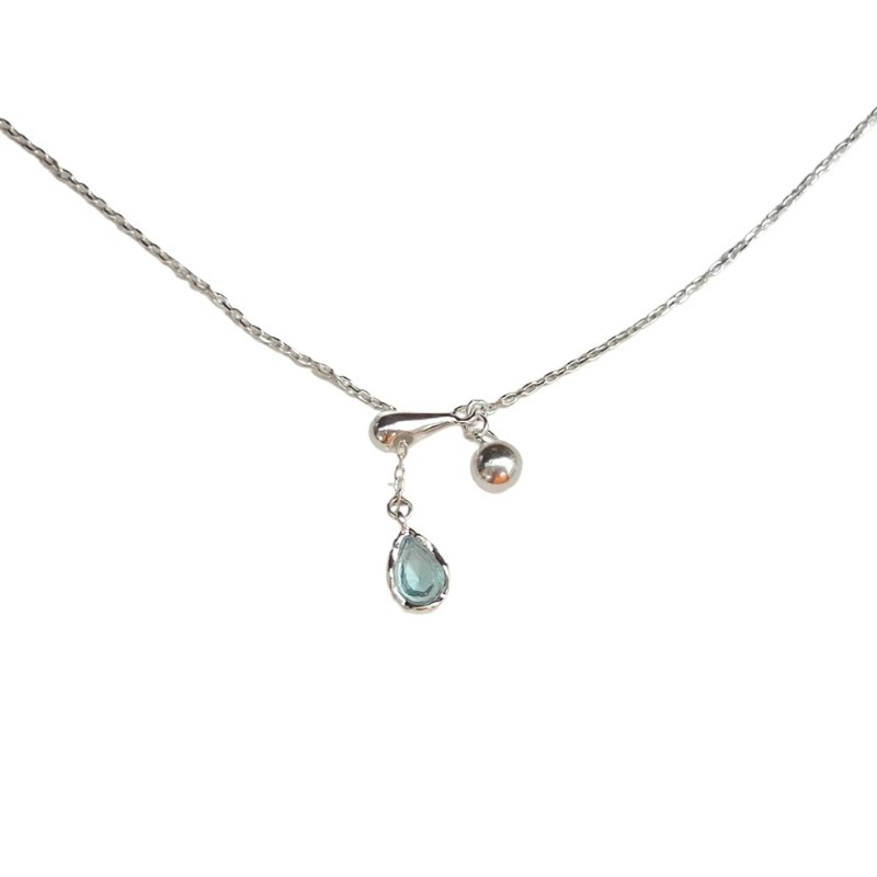 Dây chuyền bạc S925 hình giọt nước màu xanh lam dành cho nữ Dây chuyền bạc S925 hình giọt nước màu xanh lam dành cho nữ - Ảnh 5